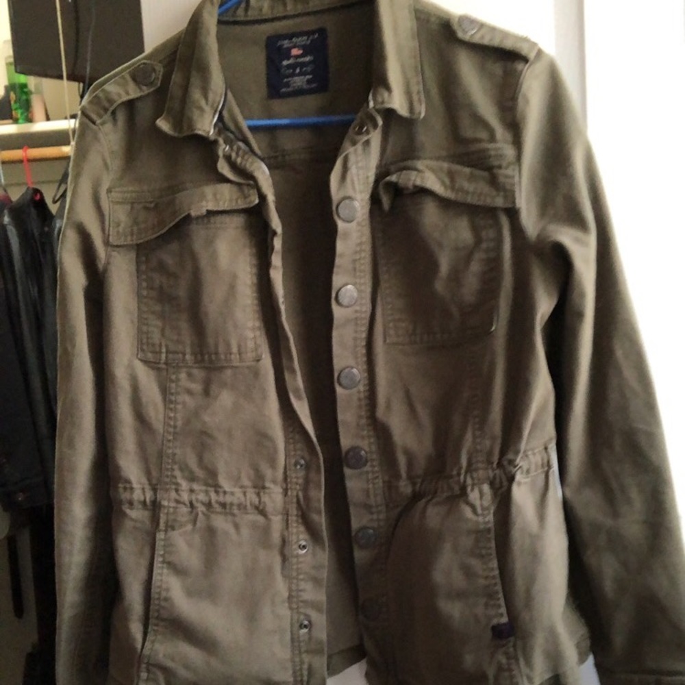 US Polo Assn military cargo utility green jacket